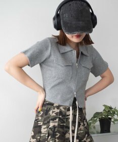 WEGO ポケットデザインWZIPトップス