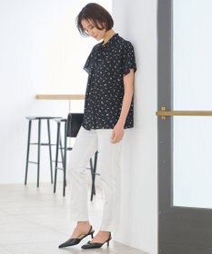 自由区 L 【洗える】ブラッシュドシャドープリント ブラウス