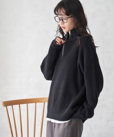 WEGO オーバーフィットハーフジッププルオーバー