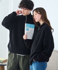 WEGO オーバーフィットハーフジッププルオーバー