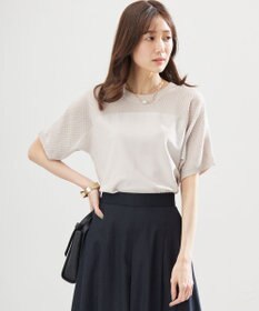 組曲 【WEB限定】メッシュ切り替えドルマン ニット