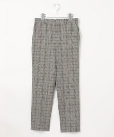 自由区 【裏起毛/撥水加工】TRギャバ グレンチェック テーパードパンツ