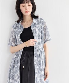 YECCA VECCA サファリ柄フレアシャツワンピース