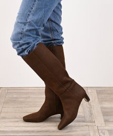 APOM イタリアンカーフ スクエアトゥワイドシャフトロングブーツ45