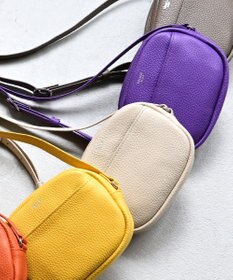 blancle シュリンクレザー ラウンドショルダーバッグ