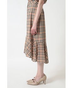 DAKS コットンボイル ペプラム フレアスカート