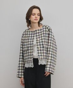 GRACE CONTINENTAL レースヘムツイードジャケット