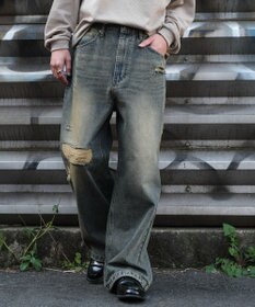 WEGO スーパーバギーダメージデニムパンツ