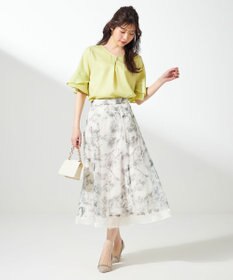 ANY SIS S 【接触冷感・UVカット・速乾】スムージーポリエステル フレアスリーブ ブラウス