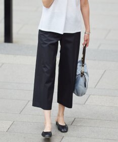 J.PRESS LADIES 【WEB限定カラーあり・セットアップ対応・洗える・撥水・防汚】コットンFITTYシャーク ワイド アンクル パンツ