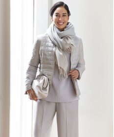 自由区 L 【洗える】ウールカシミヤ ハイネックニット (検索番号:JL27)