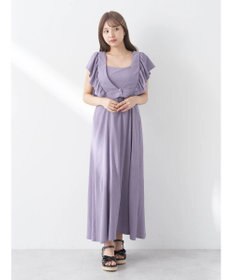 earth music&ecology ＳＥＴ２点　フリルショルダーツーピースワンピース