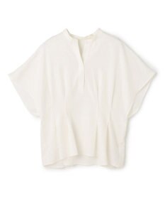 UNFILO リネンレーヨン タックブラウス