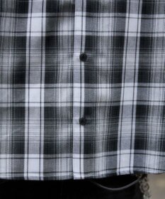 WEGO 【ユニセックス着用ITEM/MLサイズ展開】オンブレチェックフードシャツ（LS）