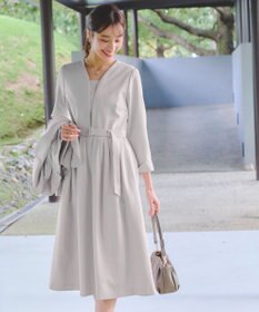 Tiaclasse 【ダブルクロス・洗える】 ナローVネックワンピース