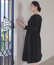 Tiaclasse 【ダブルクロス・洗える】 ナローVネックワンピース