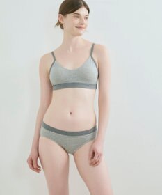 une nana cool 綿ベア天竺 カラーブロッキング ノンワイヤーブラジャー