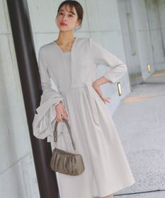 Tiaclasse 【ダブルクロス・洗える】 ナローVネックワンピース