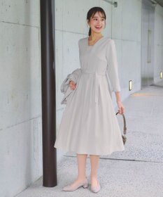 Tiaclasse 【ダブルクロス・洗える】 ナローVネックワンピース