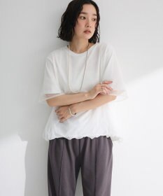 Green Parks チュールドッキングバルーン５分袖プルオーバー