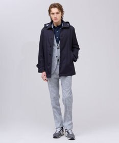 J.PRESS MEN 春の通勤にも【オンオフ兼用 / ストレッチ / 撥水】フードデタッチャブル バルマカンショートコート