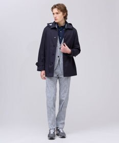 J.PRESS MEN 春の通勤にも【オンオフ兼用 / ストレッチ / 撥水】フードデタッチャブル バルマカンショートコート