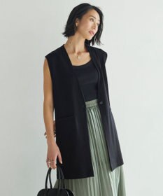 ICB L 【洗える】ドライコットンアセテート ニットジレ