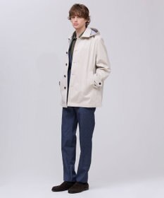J.PRESS MEN 春の通勤にも【オンオフ兼用 / ストレッチ / 撥水】フードデタッチャブル バルマカンショートコート