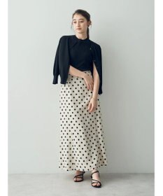 YECCA VECCA レーヨンリネンドットマーメイドスカート