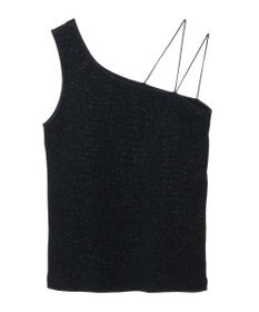 Green Parks カップ付きアシンメトリーラメタンクトップ