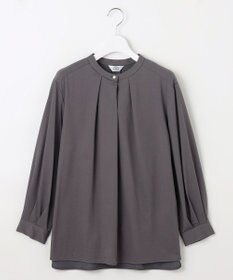 J.PRESS LADIES L シャツジャージー バンドカラー カットソー