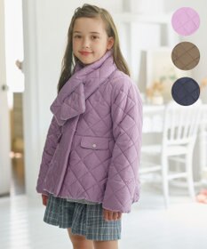 組曲 KIDS 【110-140㎝】マフラー付き中綿キルト アウター