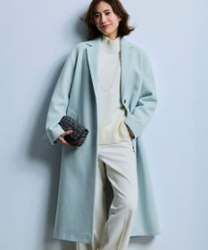 23区 【WEB&一部店舗限定】ウールモッサ チェスターコート スカイブルー系