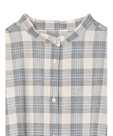 Green Parks 綿麻混バンドカラーシャツワンピース