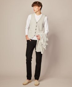 JOSEPH ABBOUD 【洗える】ストローヤーン ニット ベスト