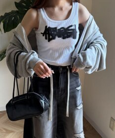 WEGO 【カップ付きインナー】グラフィックカップ付きリブタンク