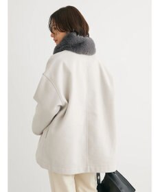 Green Parks 洗えるノーカラーショートコート