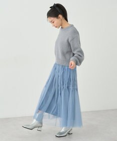 earth music&ecology スパンコールショートニットプルオーバー