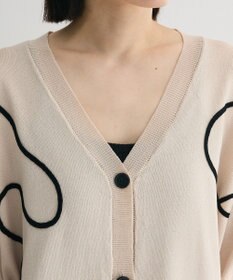Green Parks 刺繍コードＶネックフレンチカーディガン