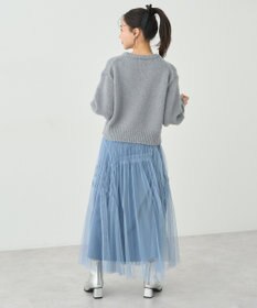 earth music&ecology スパンコールショートニットプルオーバー