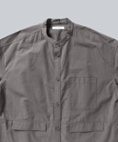 WHITE MAILS 【UNISEX】COTTON PAPER POPLIN BAND COLLAR SHIRT シャツ