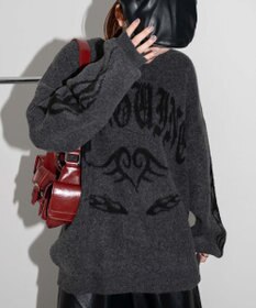 WEGO モチーフグラフィックフラッフィーニットプルオーバー