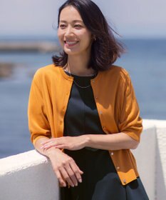 J.PRESS LADIES L COTTON ACETATE DRY クルーネック カーディガン