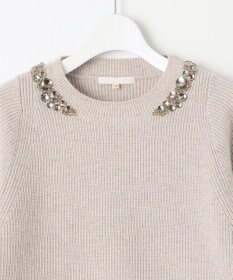 自由区 【カタログ掲載・洗える】ビジュー ニット