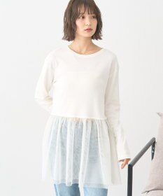 earth music&ecology 【吸湿発熱】あったかフェミニンインナー（チュールヘム）