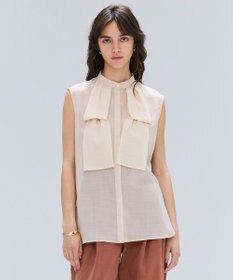 BEIGE， 【洗える】MOYE / シアーウールビックボウタイブラウス