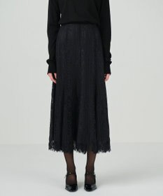 GRACE CONTINENTAL ストライプレースフレアスカート