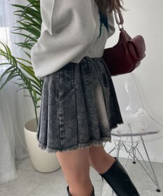 WEGO ヴィンテージウォッシュプリーツスカパン