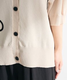 Green Parks 刺繍コードＶネックフレンチカーディガン