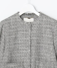 自由区 L 【17号サイズまで展開・カタログ掲載】ライトミックスツイード ジャケット